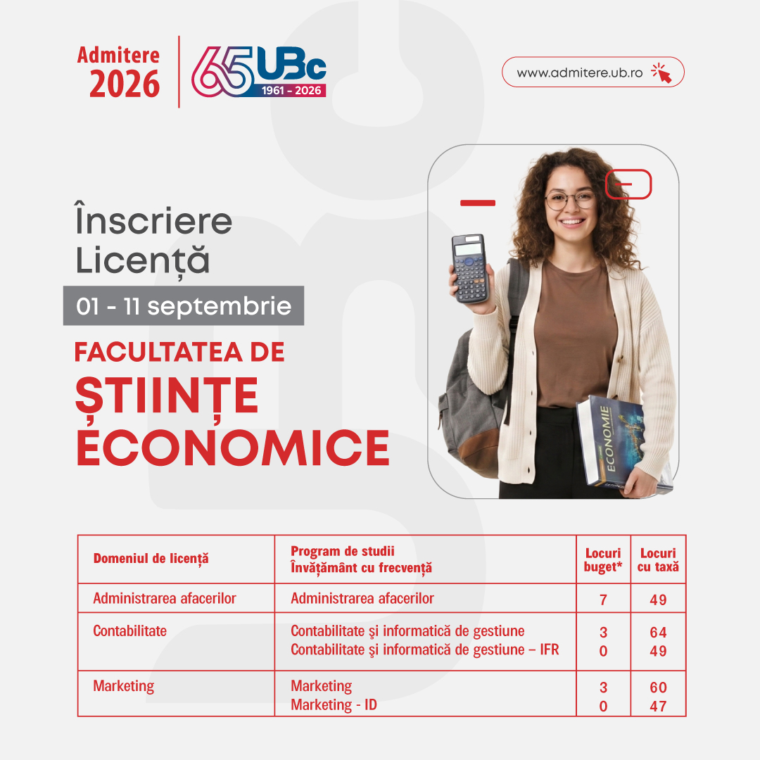 Admitere licență 2026 — Facultatea de Științe Economice
